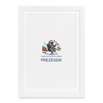 Bâiller paresseux au bureau - Affiche encadrée (27 × 37 cm) - blanc - Devant