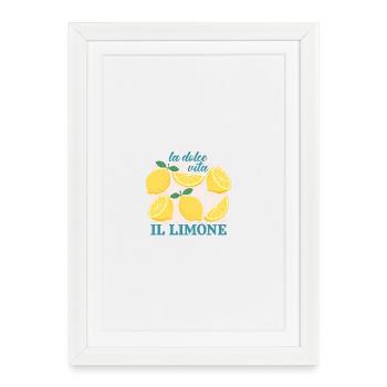 La Dolce Vita Il Limone - Gerahmtes Poster (27 × 37 cm) - Weiß - Vorne