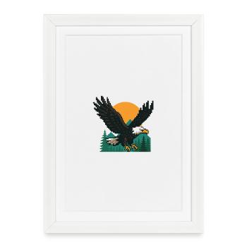Eagle Pixel – Sunset in the mountains - Framed poster (27 × 37 cm) - white - Front
