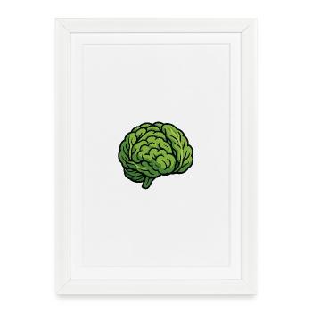 Lettuce Brain - Framed poster (27 × 37 cm) - white - Front