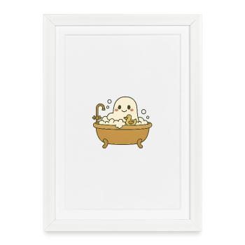 Ghost bubble bath - Framed poster (27 × 37 cm) - white - Front