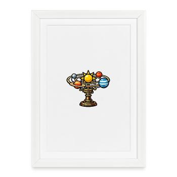 Solar orbital on bronze stem - Framed poster (27 × 37 cm) - white - Front