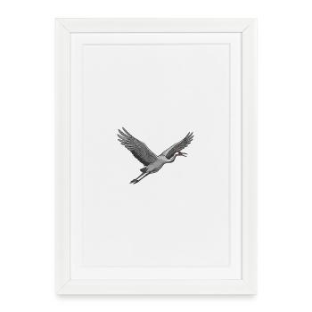 crane - Framed poster (27 × 37 cm) - white - Front
