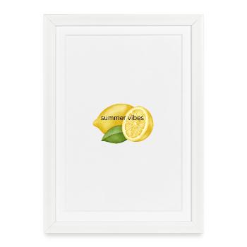 Design frais de citron estival - Affiche encadrée (27 × 37 cm) - blanc - Devant