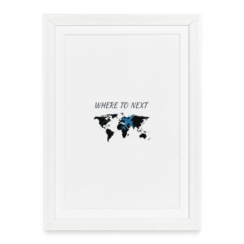 Where to Next Travel Adventures - Framed poster (27 × 37 cm) - white - Front