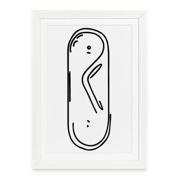 Snowboard - Framed poster (27 × 37 cm) - white - Front