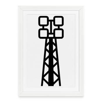 Vecteur de mât de stade à projecteurs - Affiche encadrée (27 × 37 cm) - blanc - Devant