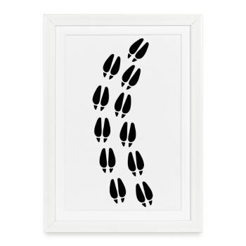 Deer hoof print - Framed poster (27 × 37 cm) - white - Front