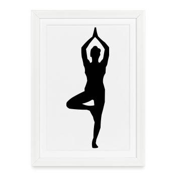 Yoga Silhouette - Affiche encadrée (27 × 37 cm) - blanc - Devant