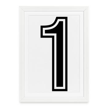 1 Symbole numérique - Affiche encadrée (27 × 37 cm) - blanc - Devant