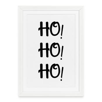 Ho Ho Ho Funny Ugly Noël Pull Chemise de Noël - Affiche encadrée (27 × 37 cm) - blanc - Devant