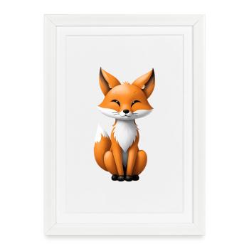 Cute Fox Illustration - Framed poster (27 × 37 cm) - white - Front