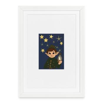 Lutin lumière sous les étoiles - Affiche encadrée (27 × 37 cm) - blanc - Devant