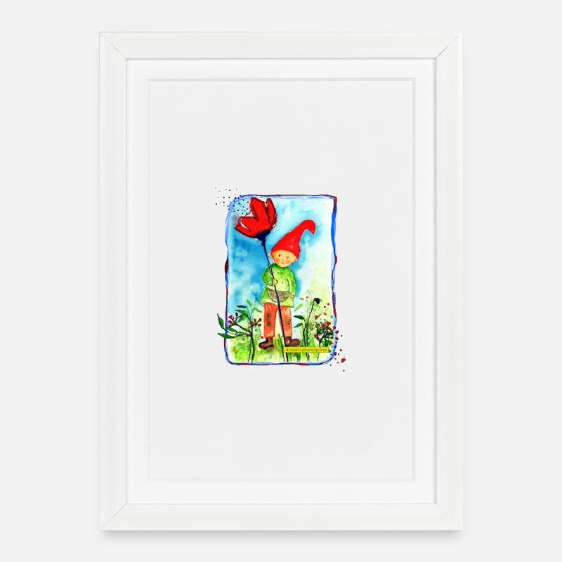 Zwerg - Gerahmtes Poster (27 × 37 cm) - Weiß