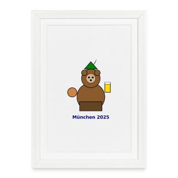 Munich Bear 2025 Festive Design - Framed poster (27 × 37 cm) - white - Front