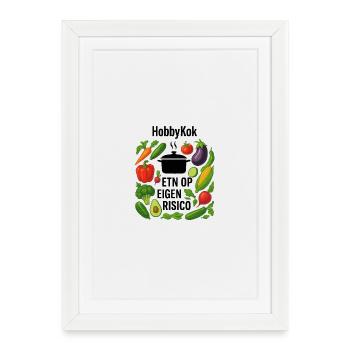 Vegetable Wreath Circle Design - Framed poster (27 × 37 cm) - white - Front