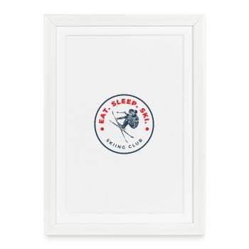 Eat Sleep Ski Club - Framed poster (27 × 37 cm) - white - Front