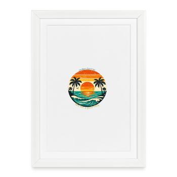 Endloser Sommer: Meer, Sonne & Vibes - Gerahmtes Poster (27 × 37 cm) - Weiß - Vorne