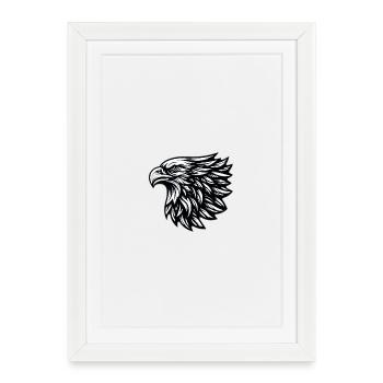 Eagle Head Black White - Framed poster (27 × 37 cm) - white - Front