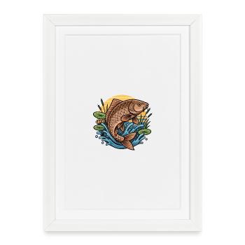Carp Fishing Fishing - Framed poster (27 × 37 cm) - white - Front
