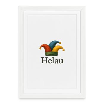 Helau Karneval Jester Hut - Gerahmtes Poster (27 × 37 cm) - Weiß - Vorne