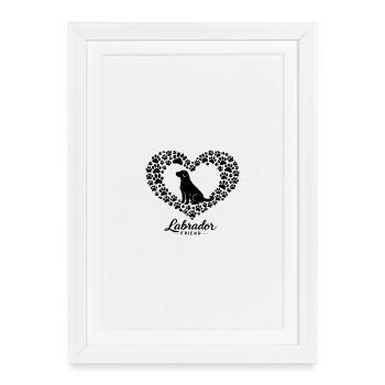 Labrador Retriever Dog Paw Forêt Montagnes - Affiche encadrée (27 × 37 cm) - blanc - Devant