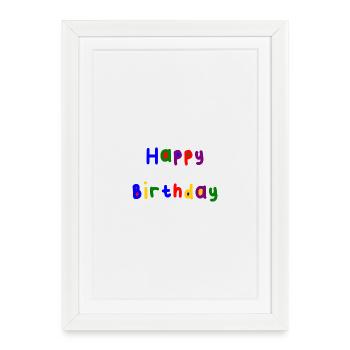 ALLES GUTE ZUM GEBURTSTAG. ALLES GUTE ZUM GEBURTSTAG. GEBURTSTAG. - Gerahmtes Poster (27 × 37 cm) - Weiß - Vorne