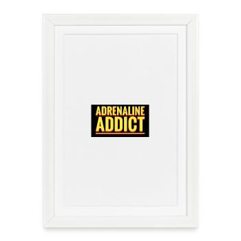 Annonce d’un accro à l’adrénaline - Affiche encadrée (27 × 37 cm) - blanc - Devant