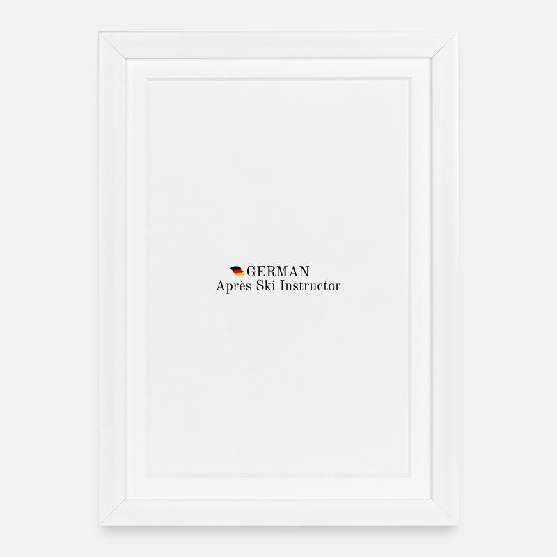 German Apres Ski Instructor - Gerahmtes Poster (27 × 37 cm) - Weiß