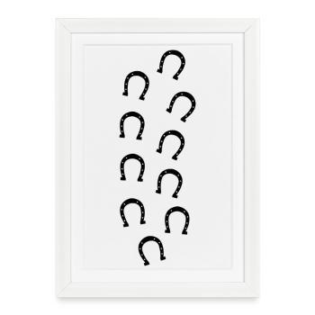 Horseshoe prints - Framed poster (27 × 37 cm) - white - Front