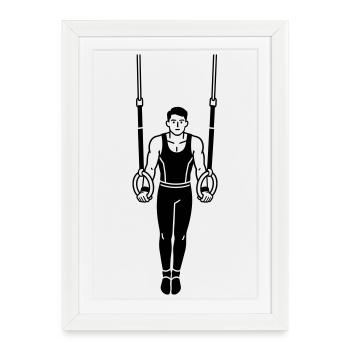 Gymnastics Rings - Framed poster (27 × 37 cm) - white - Front