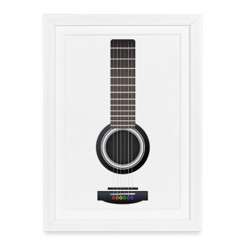 Guitare acoustique arc-en-ciel - Affiche encadrée (27 × 37 cm) - blanc - Devant