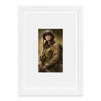War heroine in flight suit - Framed poster (27 × 37 cm) - white - Front
