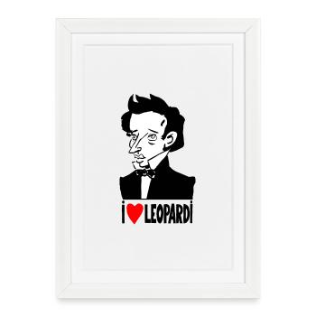 Portrait Giacomo Leopardi - Framed poster (27 × 37 cm) - white - Front