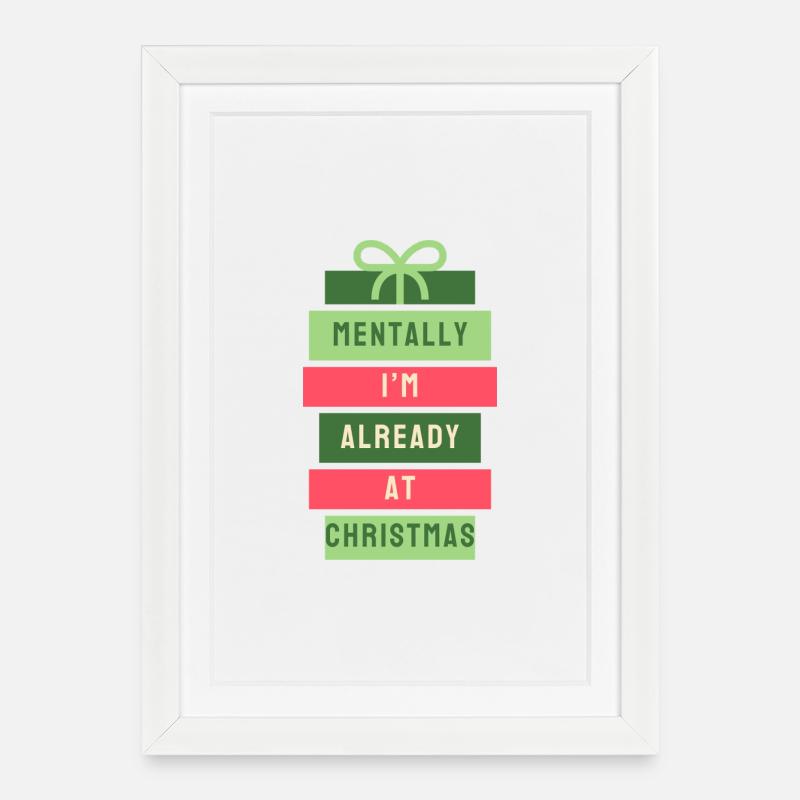 Mentalement à Noël - Affiche encadrée (27 × 37 cm) - blanc