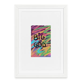Big God Retro - Affiche encadrée (27 × 37 cm) - blanc - Devant
