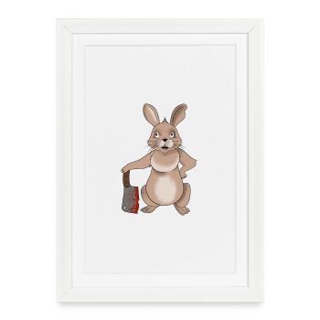 Lapin tueur - Affiche encadrée (27 × 37 cm) - blanc - Devant