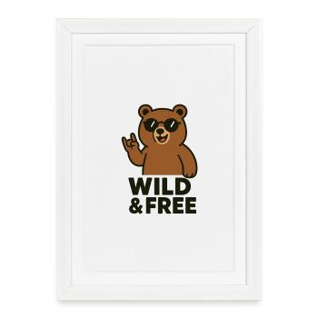 Wildbär Sunglass Vibe - Affiche encadrée (27 × 37 cm) - blanc - Devant