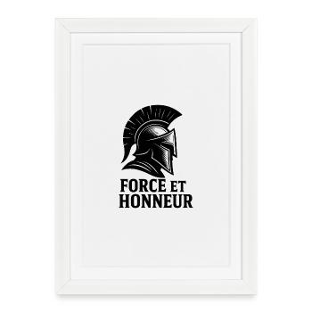  Force & Honneur - Style Spartiate - Affiche encadrée (27 × 37 cm) - blanc - Devant