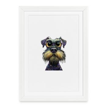 Schnauzer - Framed poster (27 × 37 cm) - white - Front