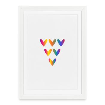 CŒUR. CŒURS. SAINT VALENTIN. LOVE. AMOUR. COUPLE. - Affiche encadrée (27 × 37 cm) - blanc - Devant
