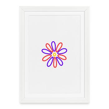 FLOWER. FLOWER. NATURE. ECOLOGY. HAPPINESS. ZEN - Framed poster (27 × 37 cm) - white - Front