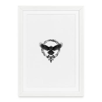Odin's Raven with Axes - Viking Warrior Design - Framed poster (27 × 37 cm) - white - Front