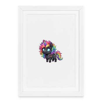 Adorables licornes zombies Chibi - Affiche encadrée (27 × 37 cm) - blanc - Devant