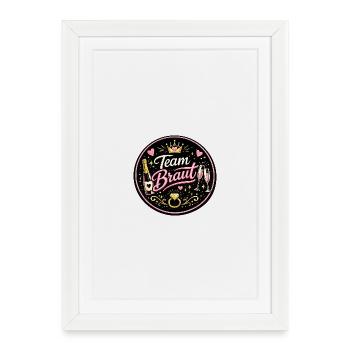 Team Braut Logo  - Gerahmtes Poster (27 × 37 cm) - Weiß - Vorne