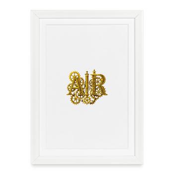 Lettres Vapeur Dorées AIR - Affiche encadrée (27 × 37 cm) - blanc - Devant