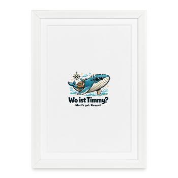 Wo ist Timmy Wal Ostsee Geschenk Nordsee Ostsee - Gerahmtes Poster (27 × 37 cm) - Weiß - Vorne