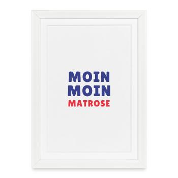 Moin Moin Sailor Typo Design - Framed poster (27 × 37 cm) - white - Front