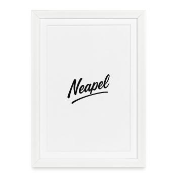 Lettrage en écriture Naples - Affiche encadrée (27 × 37 cm) - blanc - Devant