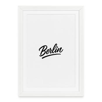 Berlin lettering in script style - Framed poster (27 × 37 cm) - white - Front